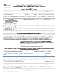 DSHS Form 13-678 PAGE 1 Nurse Delegation: Consent for Delegation Process - Washington (Somali)