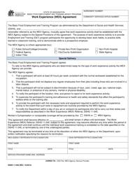 Document preview: DSHS Form 11-046 Work Experience (Wex) Agreement (Food Stamp Employment and Training) - Washington