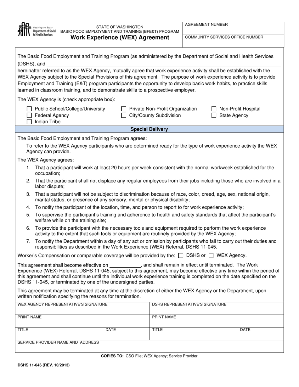 DSHS Form 11046 Fill Out, Sign Online and Download Printable PDF, Washington Templateroller