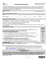 Document preview: DSHS Form 14-532 Authorized Representative - Washington