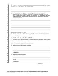 DSHS Form 09-762A Petition for Court Validation of Voluntary Consent to Foster Care Placement of an Indian Child (Indian Child With Disabilities) - Washington, Page 2