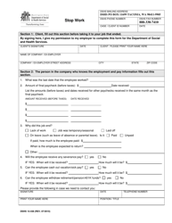 Document preview: DSHS Form 14-438 Stop Work - Washington