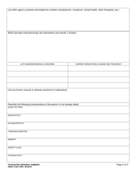 DSHS Form 13-851 Psychiatric Referral Summary - Washington, Page 2