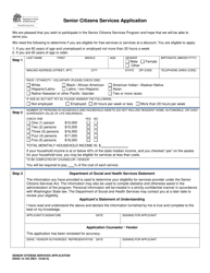 Document preview: DSHS Form 14-155 Senior Citizens Services Application - Washington