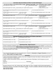 DSHS Form 14-057 Child Support Referral - Washington, Page 2
