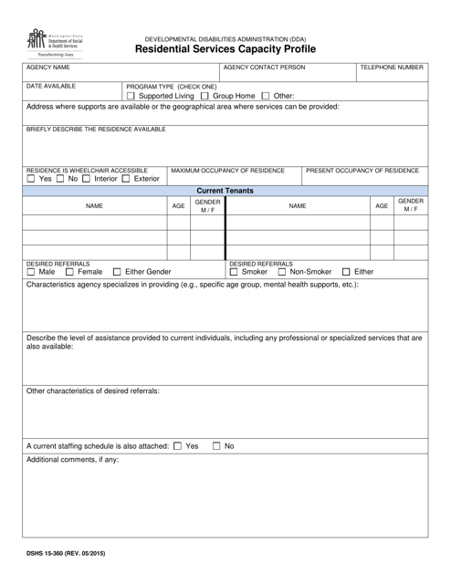 DSHS Form 15-360  Printable Pdf