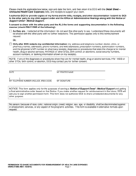 DSHS Form 27-096 Permission to Share Documents for Reimbursement of Health Care Expenses - Washington, Page 2