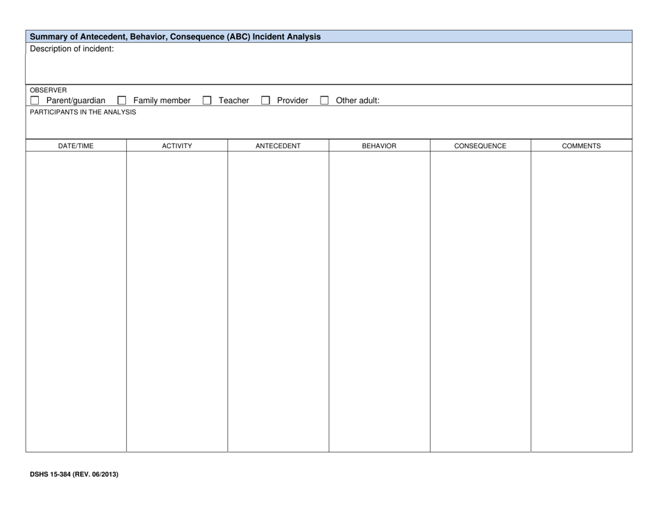 DSHS Form 15-384 Provider Progress Report of Behavior Management and Consultation and Staff / Family Training and Consultation Services (Dda) - Washington, Page 8
