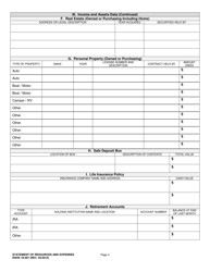 DSHS Form 18-097 Statement of Resources and Expenses - Washington, Page 4