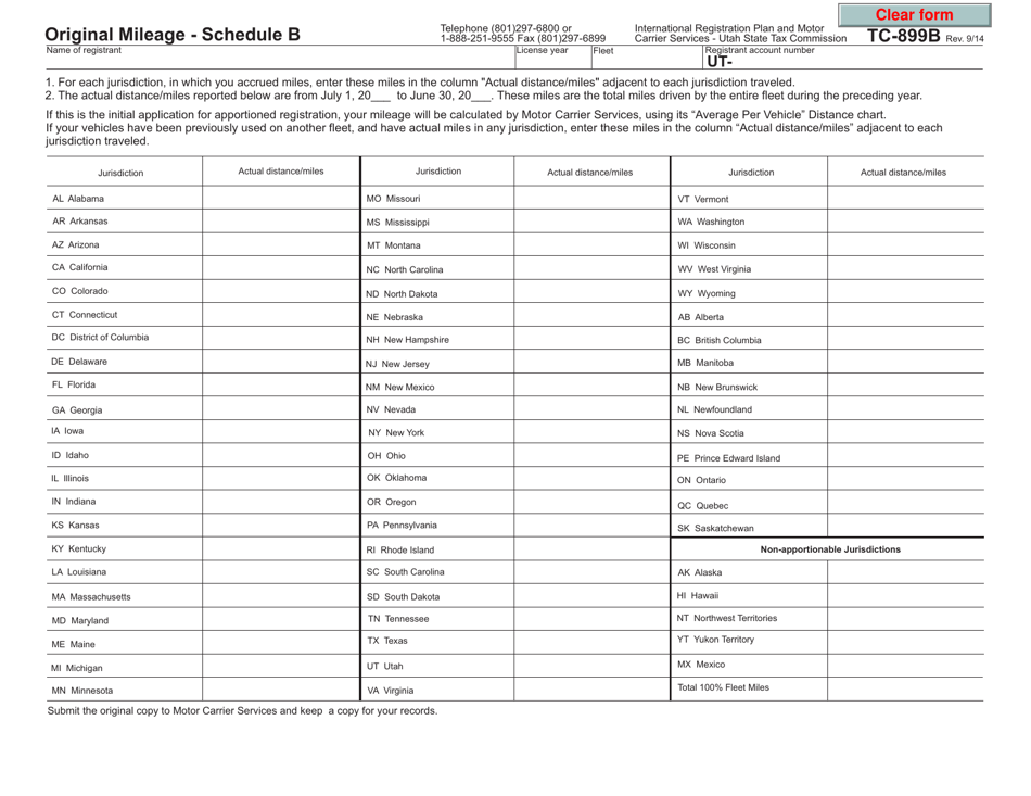 Form TC-899B Schedule B - Fill Out, Sign Online and Download Fillable ...