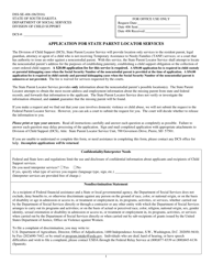 Document preview: Form DSS-SE-406 Application for State Parent Locator Services - South Dakota