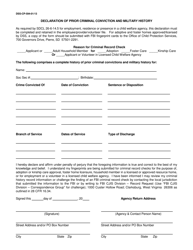 Document preview: Form DSS-CP-594 Declaration of Prior Criminal Conviction and Military History - South Dakota