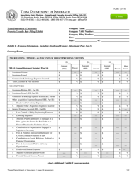 Form PC367 Exhibit E Expense Information - Including Disallowed Expense Adjustment - Texas