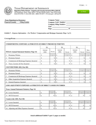 Document preview: Form PC368 Exhibit F Expense Information - Texas