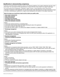 Form RE-623-125 Real Estate Instructor Approval Application - Washington, Page 2