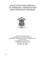 Form RI SI-2 Application for Approval of Workers&#039; Compensation Self-insurance Program - Rhode Island