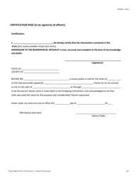 Form FIN589 Addendum to Biographical Affidavit - Texas, Page 3