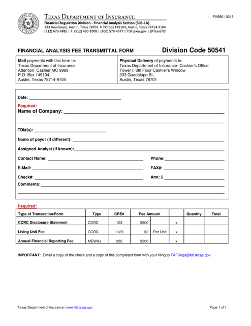 Form FIN590  Printable Pdf