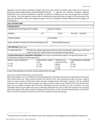 Form SF250 Certification by Manufacturer or Fire Standard Compliant Cigarette (Fscc) - Texas, Page 2
