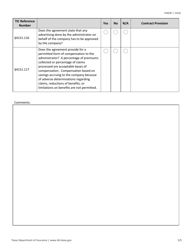 Form FIN587 Third Party Administrator (Tpa) Contract Review Checklist - Texas, Page 5