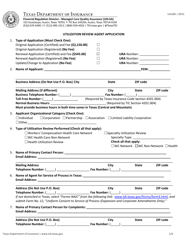Document preview: Form LHL005 Utilization Review Agent Application - Texas