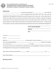 Form LHL005 Utilization Review Agent Application - Texas, Page 2