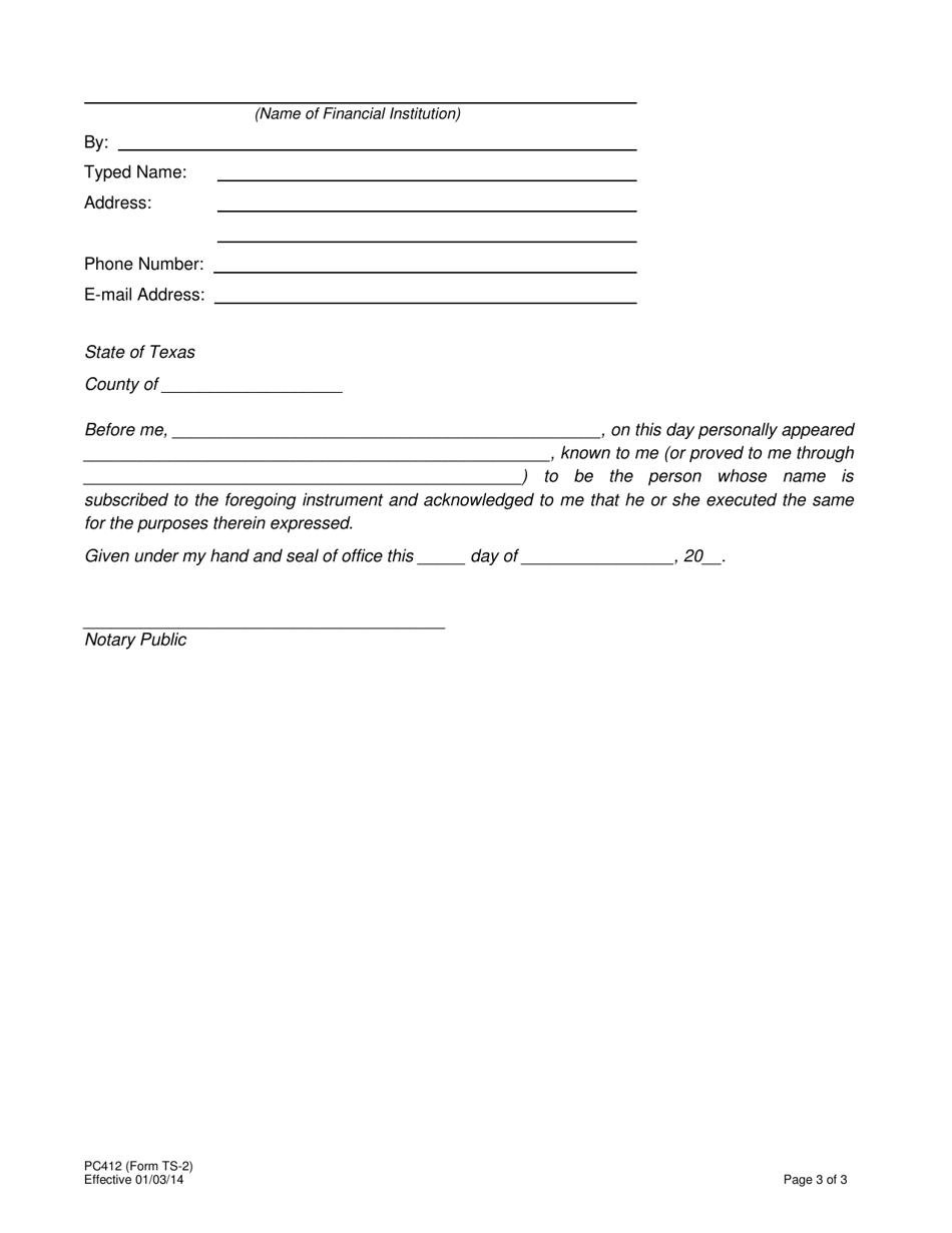 Form T-S2 (PC412) Tripartite Agreement - Texas, Page 3
