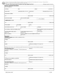 Form LHL234 Texas Standardized Credentialing Application - Texas