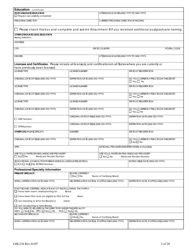 Form LHL234 Texas Standardized Credentialing Application - Texas, Page 2