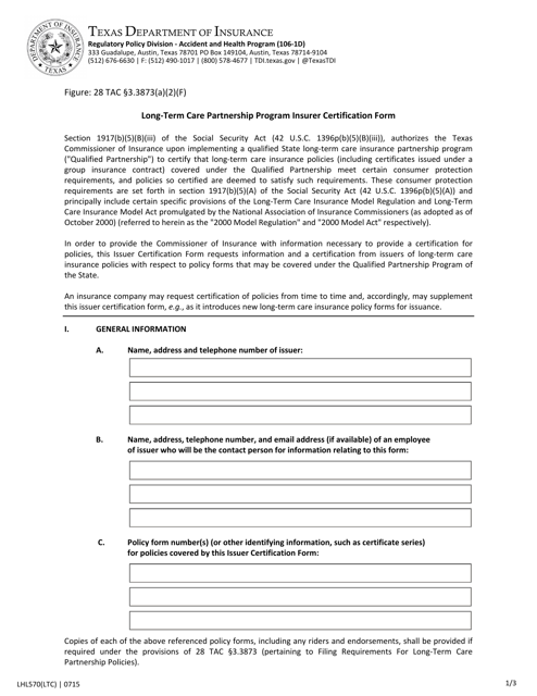 Form LHL570  Printable Pdf