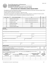 Document preview: Form SF043 Application for a Fireworks License and/or Permit - Texas