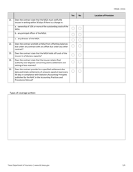 Form FIN586 Managing General Agency (Mga) Contract Review Checklist - Texas, Page 5