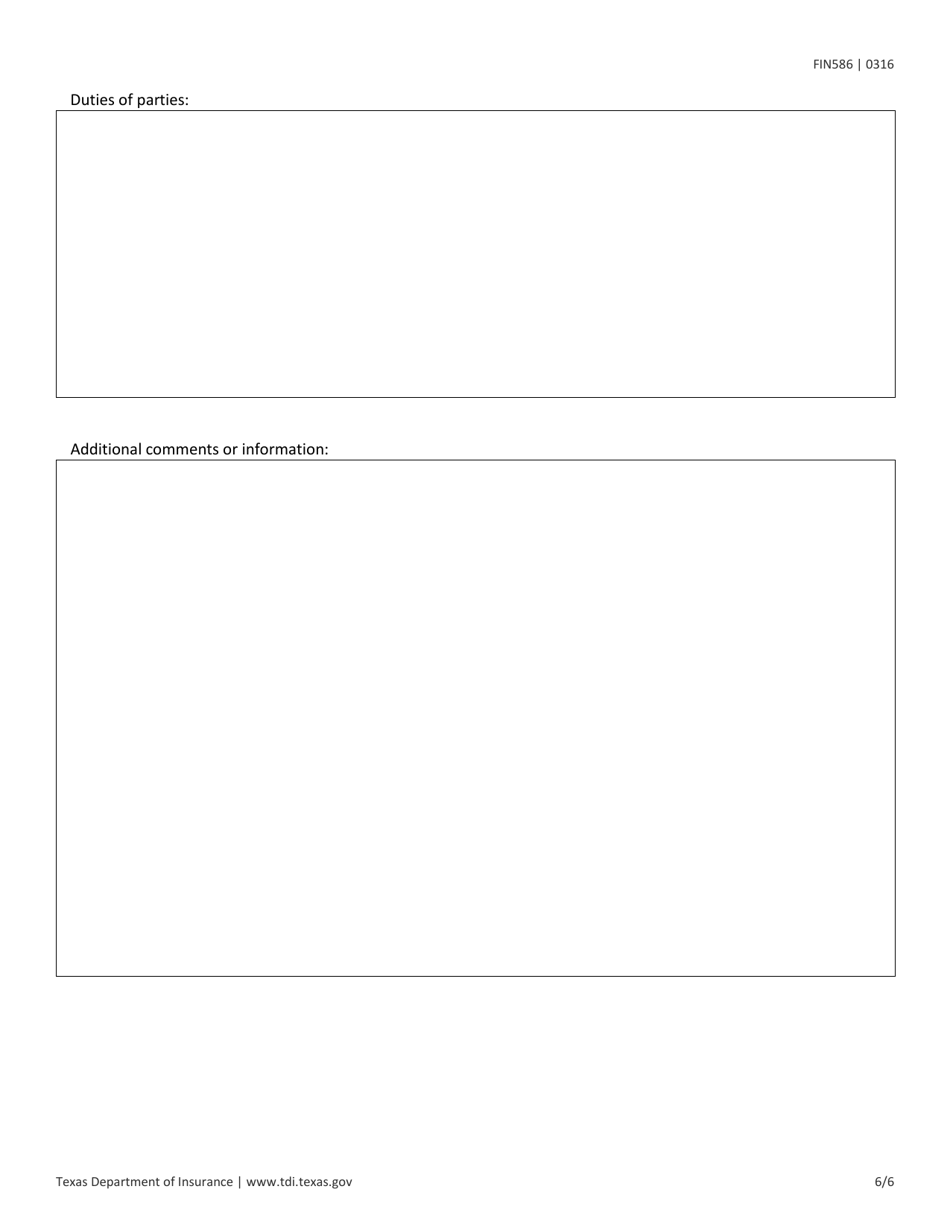 Form FIN586 Managing General Agency (Mga) Contract Review Checklist - Texas, Page 6