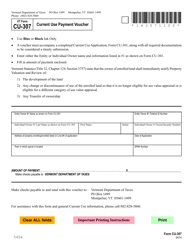Document preview: VT Form CU-307 Current Use Payment Voucher - Vermont