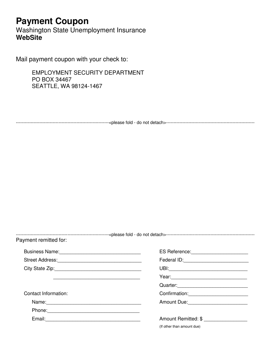 Washington Payment Coupon - Fill Out, Sign Online and Download PDF ...