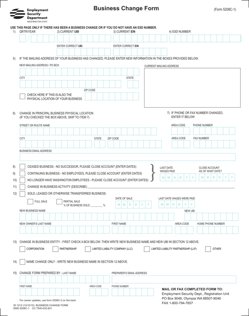 Form 5208C-1  Printable Pdf