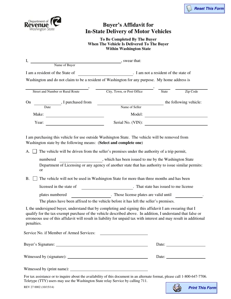Form REV27 0002 Fill Out, Sign Online and Download Fillable PDF