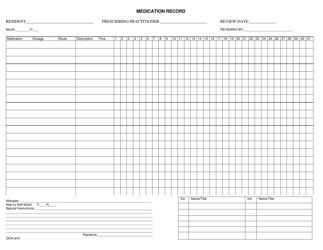 Document preview: Medication Record - Utah