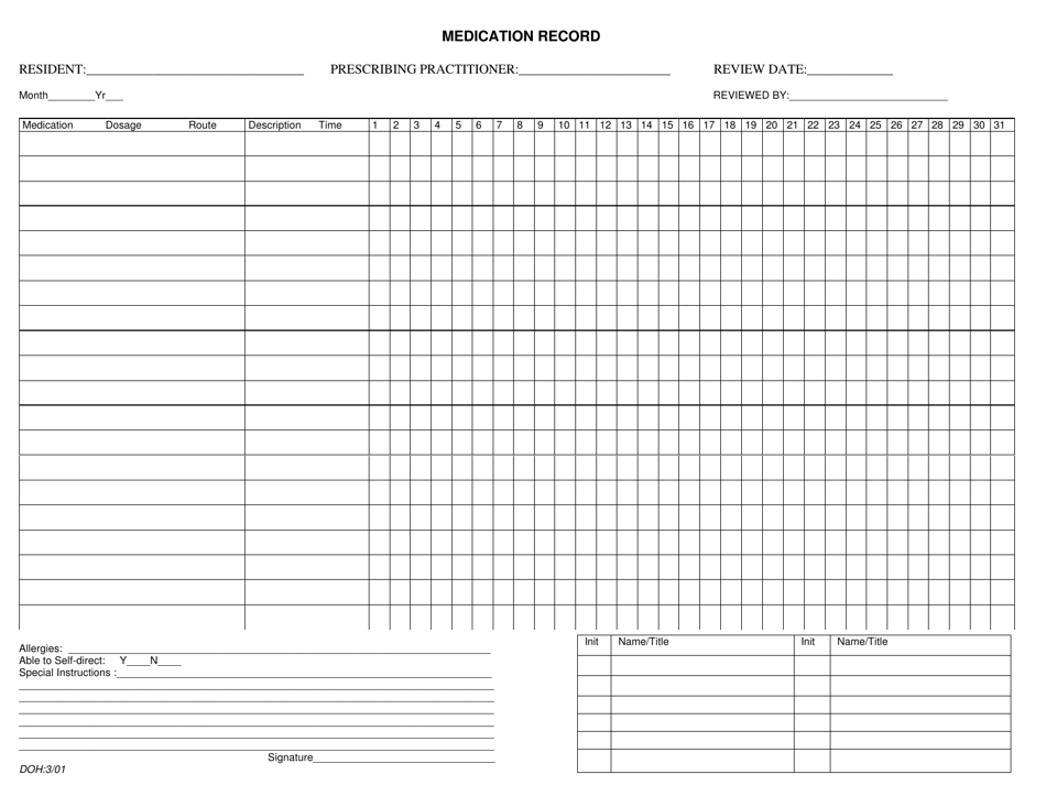 Utah Medication Record - Fill Out, Sign Online and Download PDF ...