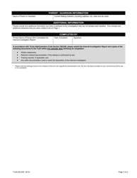 Form TJJD-AID-005 Internal Investigation Report Form - Texas, Page 3