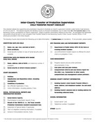 Document preview: Form TJPC-ICT-07-06 Child Transfer Packet Checklist - Texas
