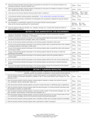 Form TJPC-FS-01-05 Physical Restraint Training Application for Approval - Texas, Page 2