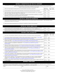Form TJPC-FS-01-05 Physical Restraint Training Application for Approval - Texas, Page 3