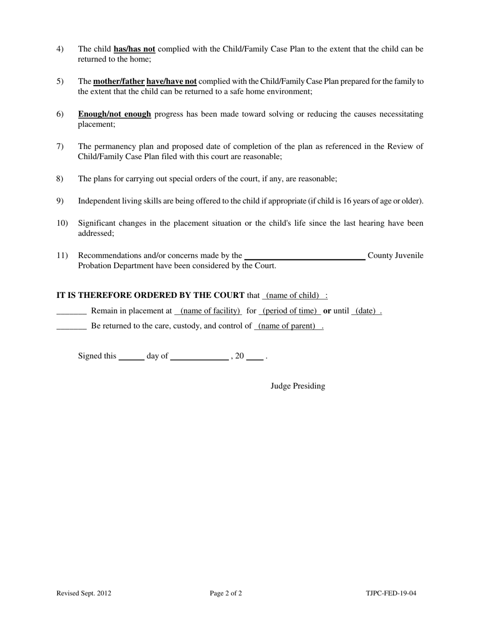 Form TJPC-FED-19-04 - Fill Out, Sign Online and Download Printable PDF ...