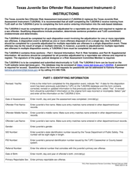Form RARC-SEX-01-04 Texas Juvenile Sex Offender Risk Assessment Instrument - Texas, Page 3
