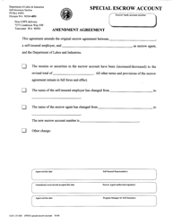 Document preview: Form F207-137-000 Special Escrow Account - Amendment Agreement - Washington