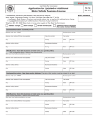 Form TC-758 &quot;Application for Updated or Additional Motor Vehicle Business License&quot; - Utah