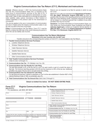 Document preview: Form CT-7 Virginia Communications Use Tax Return - Virginia