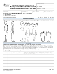Document preview: DSHS Form 13-780 Nursing Services Basic Skin Assessment (Integumentary System - Skin, Hair, Nail) - Washington