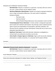 Assisted Living Facility Type I &amp; II Resident Assessment - Utah, Page 2